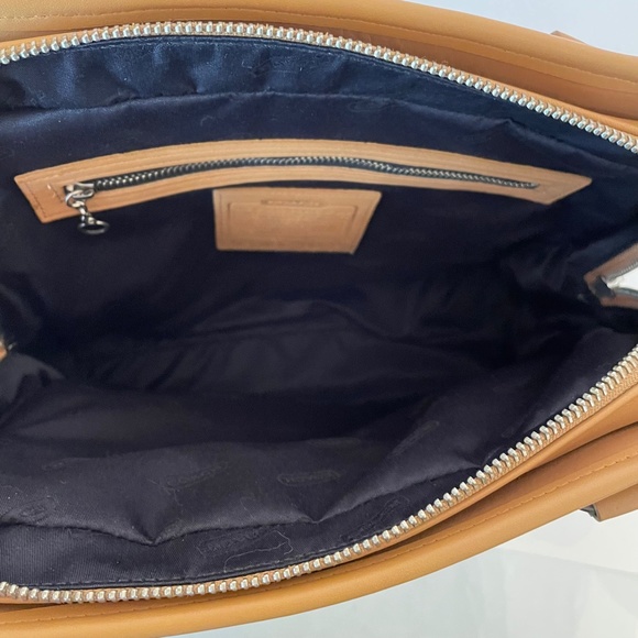 Vintage Coach Classic Compartment Tote Leather Shoulder Bag 9872 Camel USA - Picture 8 of 16